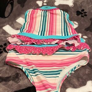 Matilda Jane Pink and Teal Ruffled Swimsuit